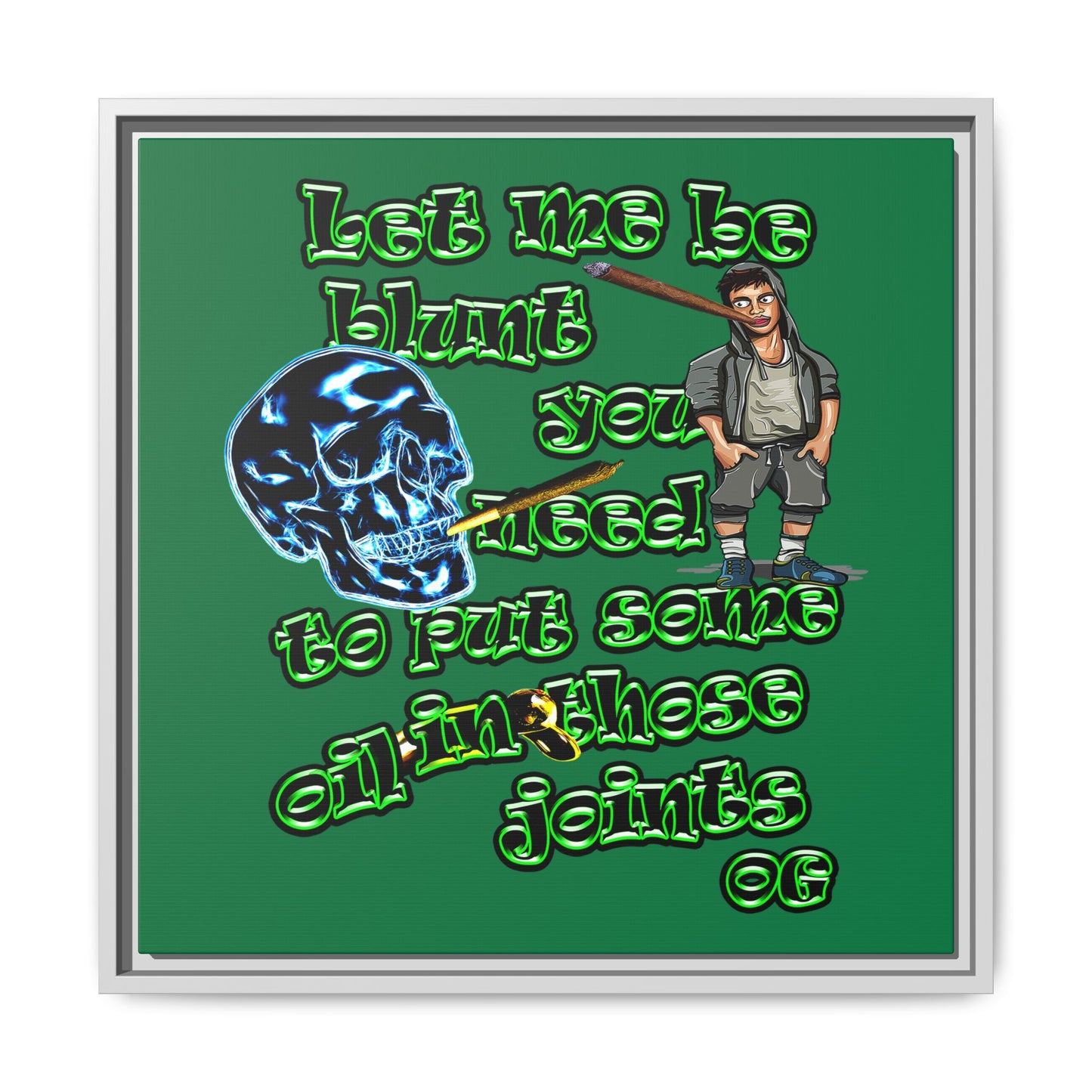 og - framed canvas art (dark green)