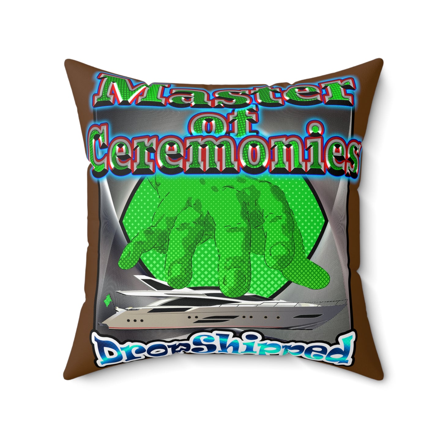 logo - Faux Suede Square Pillow - (brown)