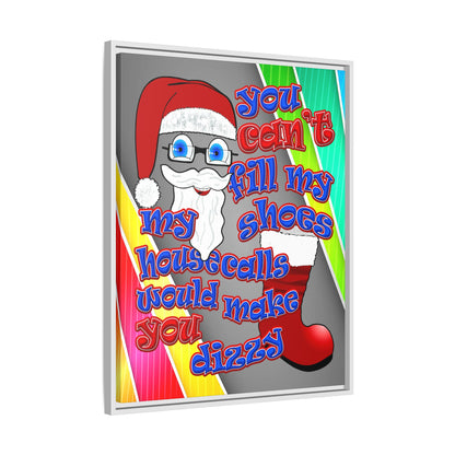 santa's shoes - framed canvas art (rainbow split)