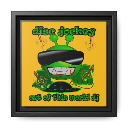 disc jockey - framed canvas art (yellow)