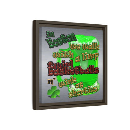 celtics logo - framed canvas art (brushed nickel)