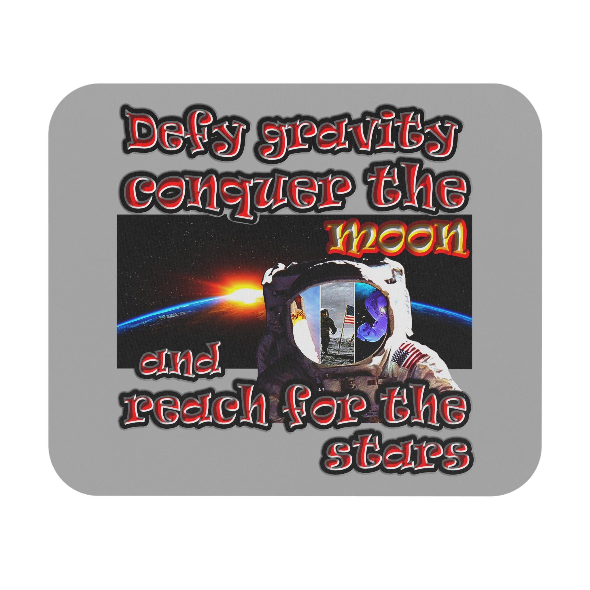 defy conquer reach - Mouse Pad (Rectangle) (light grey)