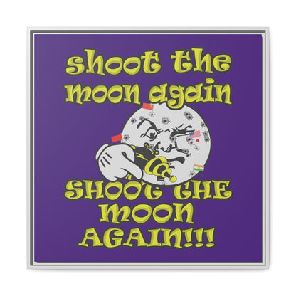 shoot the moon again - framed canvas art (purple)