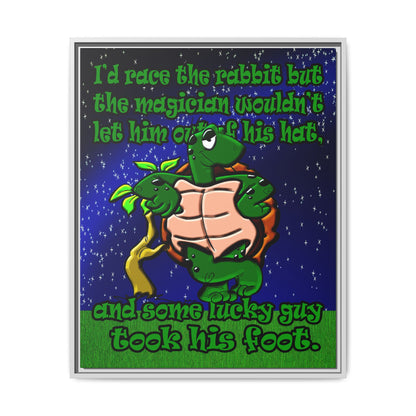 turtle race - framed canvas art ('snoops' background)