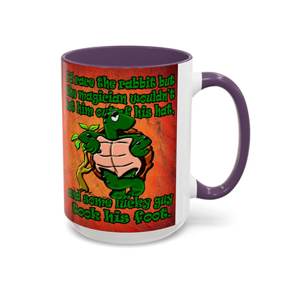 turtle race - Accent Mug (burnt orange)