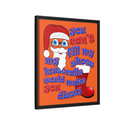 santa's shoes - framed canvas art (orange)