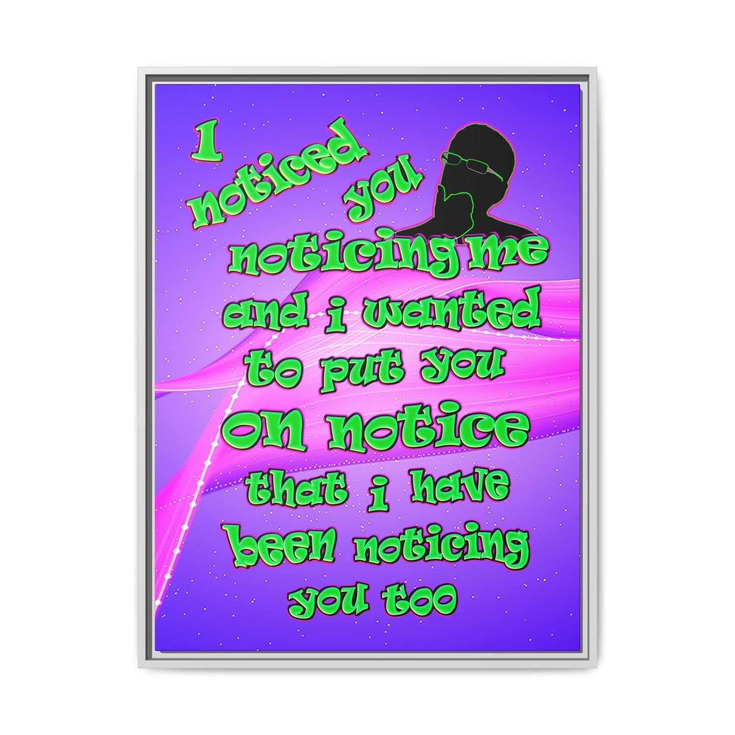 noticed you noticing - framed canvas art (purple-pink wave)