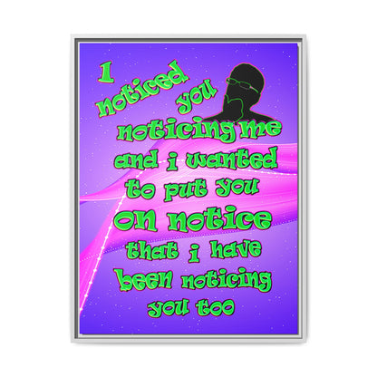 noticed you noticing - framed canvas art (purple-pink wave)