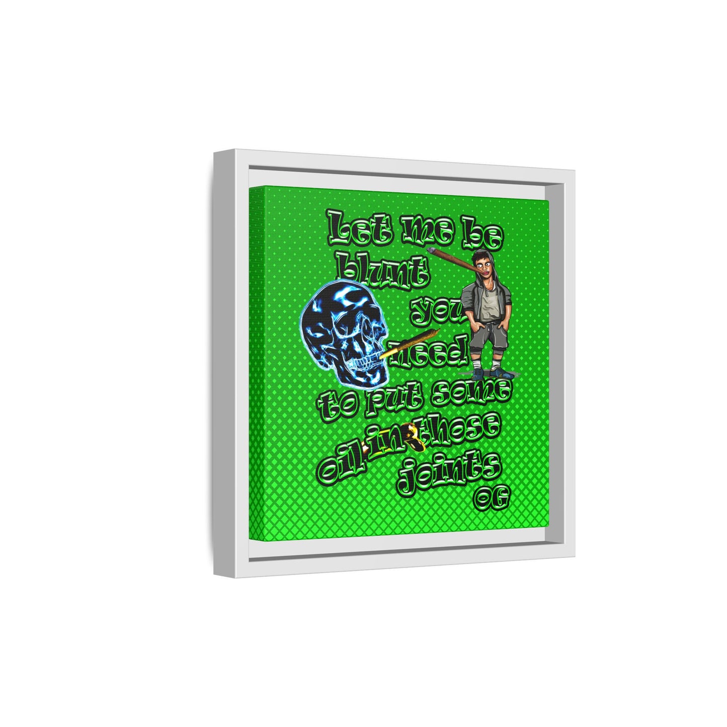 og - framed canvas art (logo green)