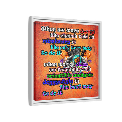 doggystyle - framed canvas art (burnt orange)