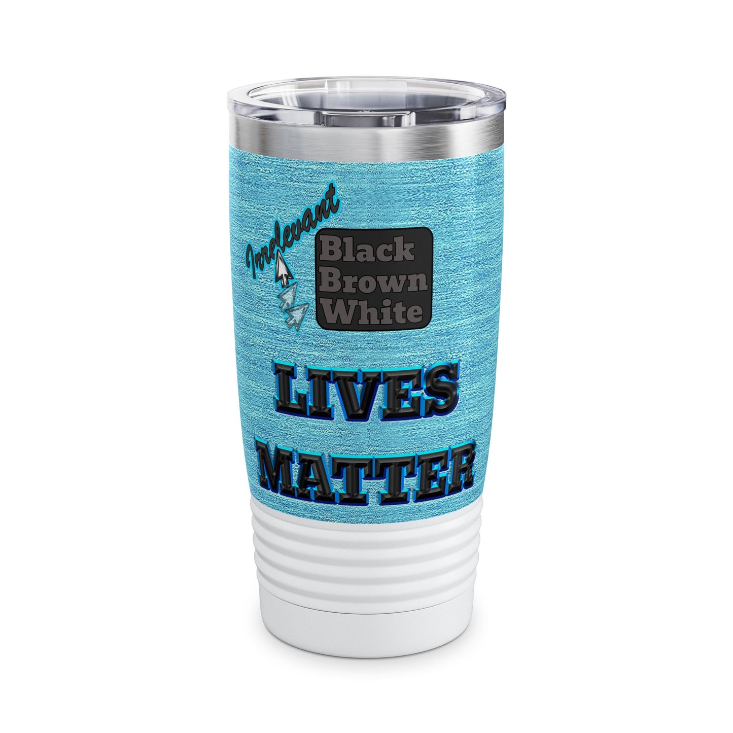 irrelevant - Ringneck Tumbler, 20oz (faded blue)