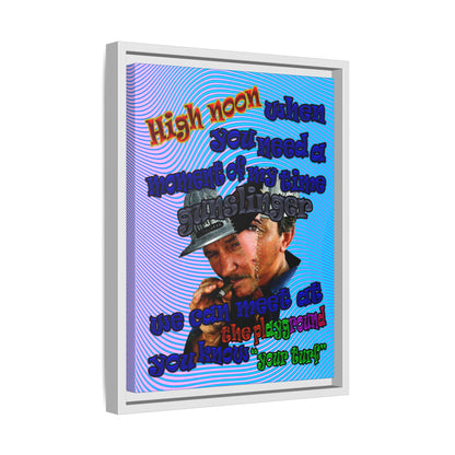 high noon - framed canvas art (light blue-purple wave)