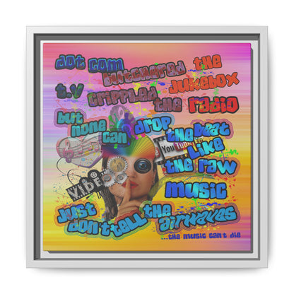 drop the beat - framed canvas art (color blur)