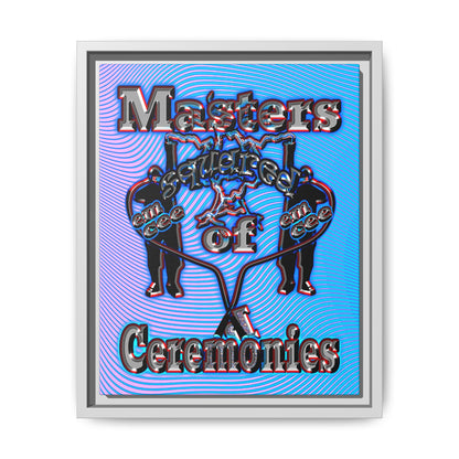 em cee squared - framed canvas art (light blue-purple wave)