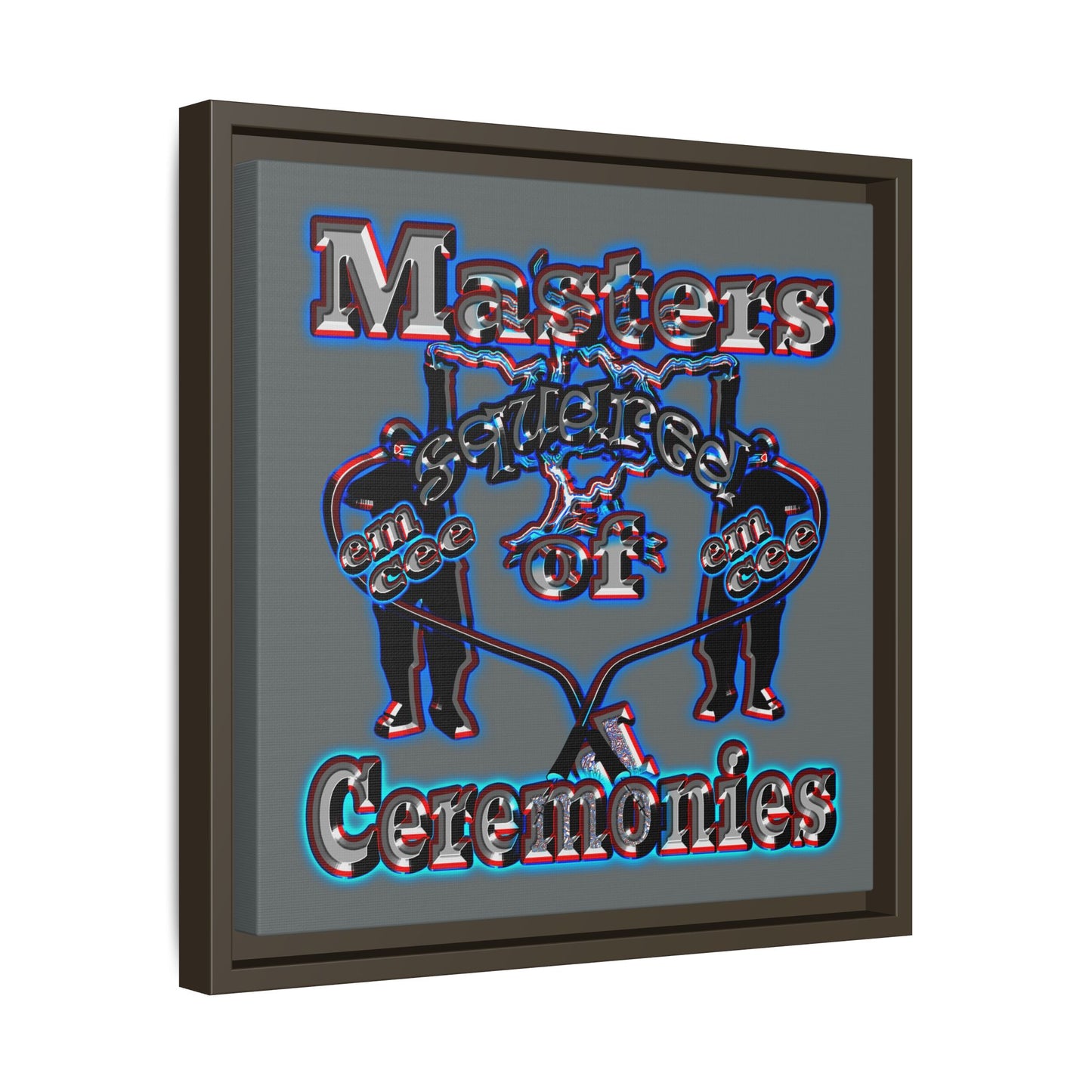 em cee squared - framed canvas art (dark grey)