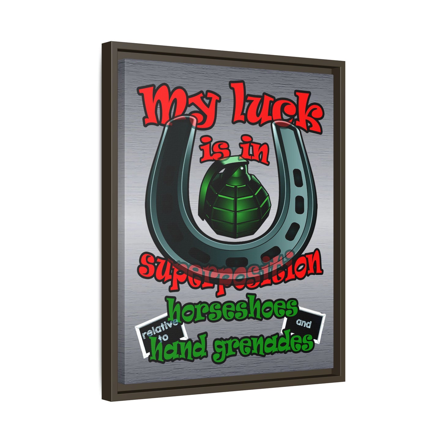 my luck - framed canvas art (brushed nickel)