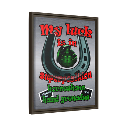 my luck - framed canvas art (brushed nickel)