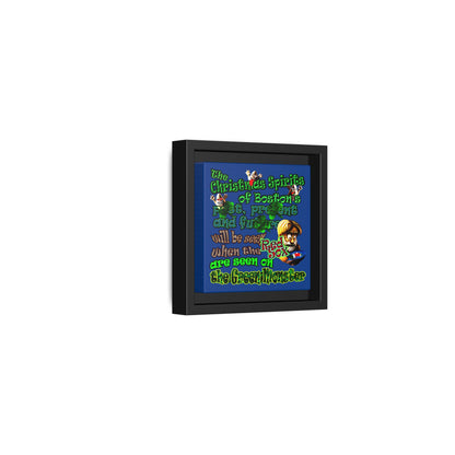 christmas spirits of boston - framed canvas art (dark blue)