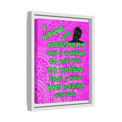 noticed you noticing - framed canvas art (pink swirl)