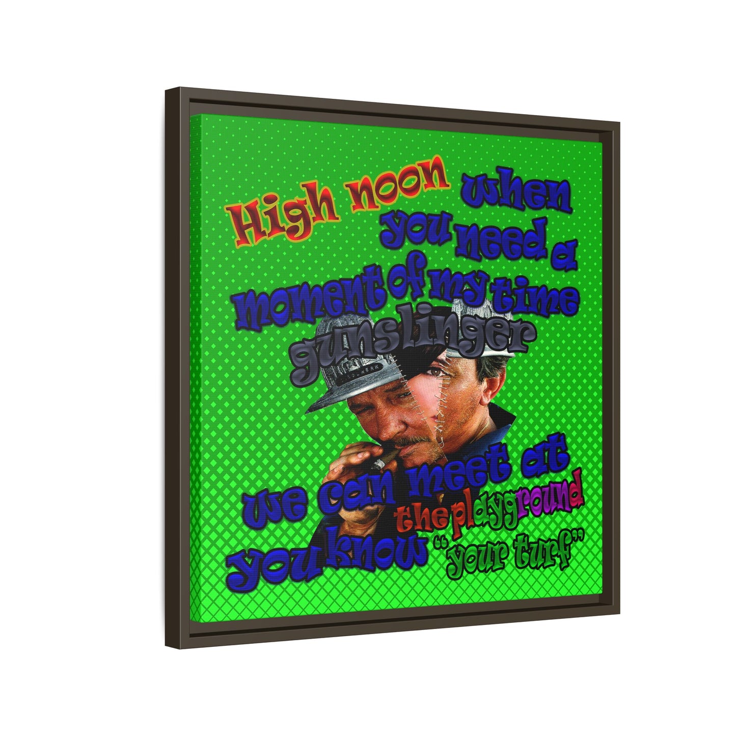 high noon - framed canvas art (logo green)