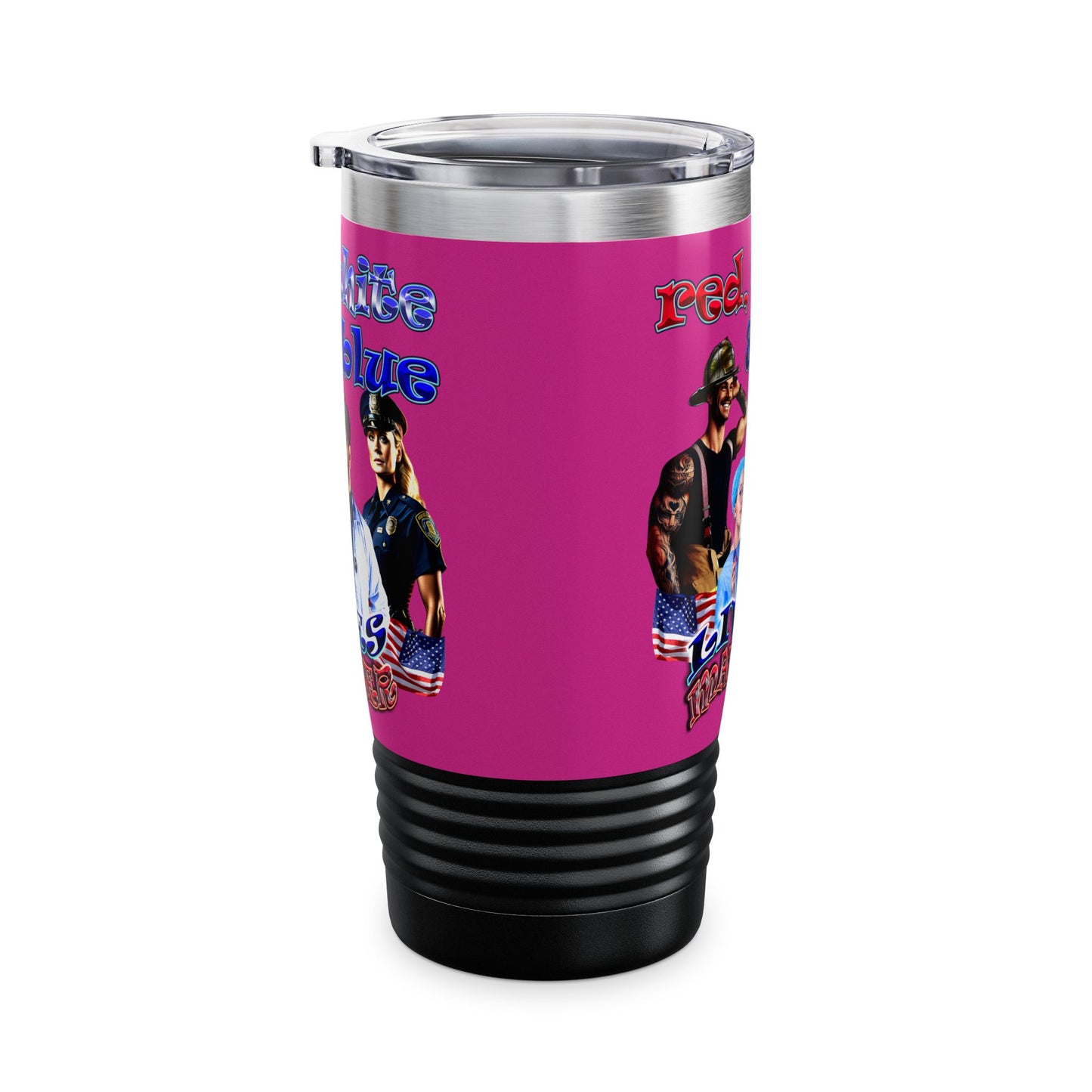 rw&b lives matter - Ringneck Tumbler, 20oz (pink)