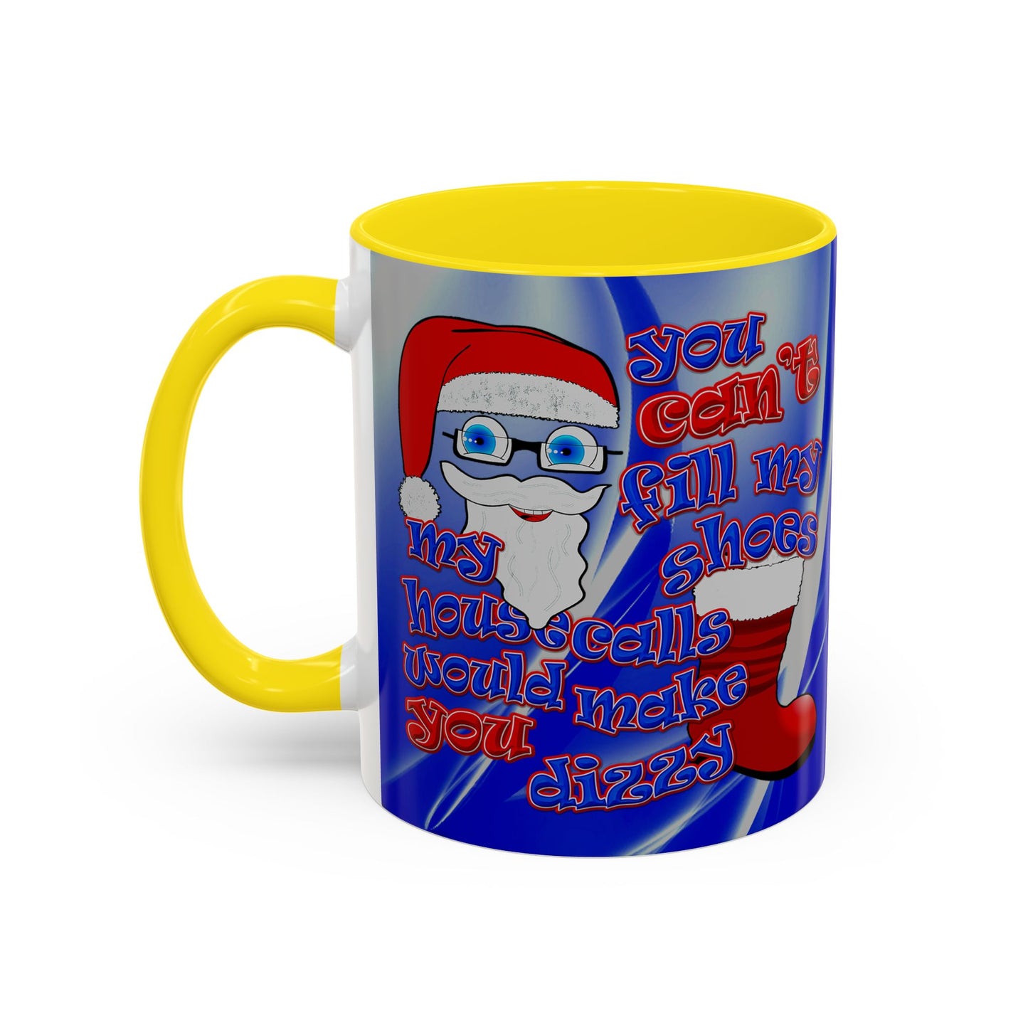 santa's shoes - Accent Mug (blue-white wave)