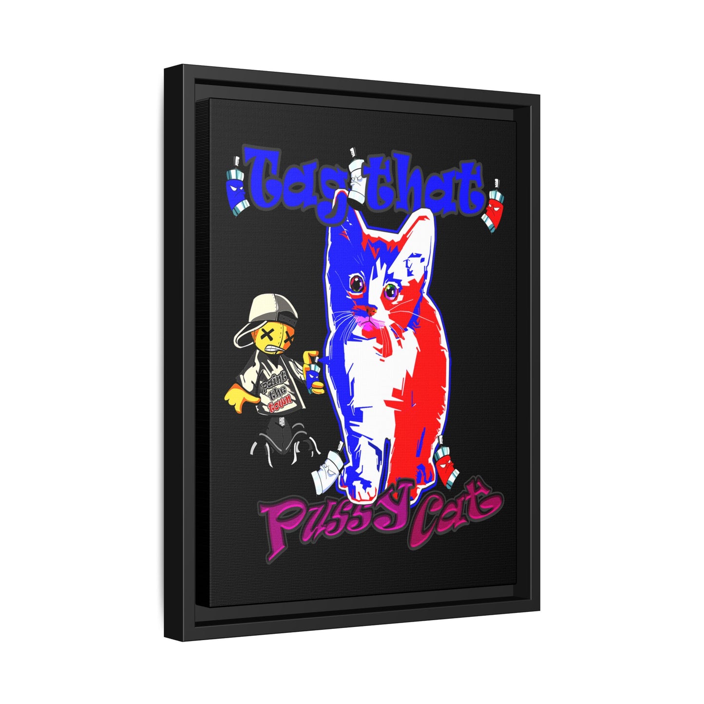 tag that - framed canvas art (black)