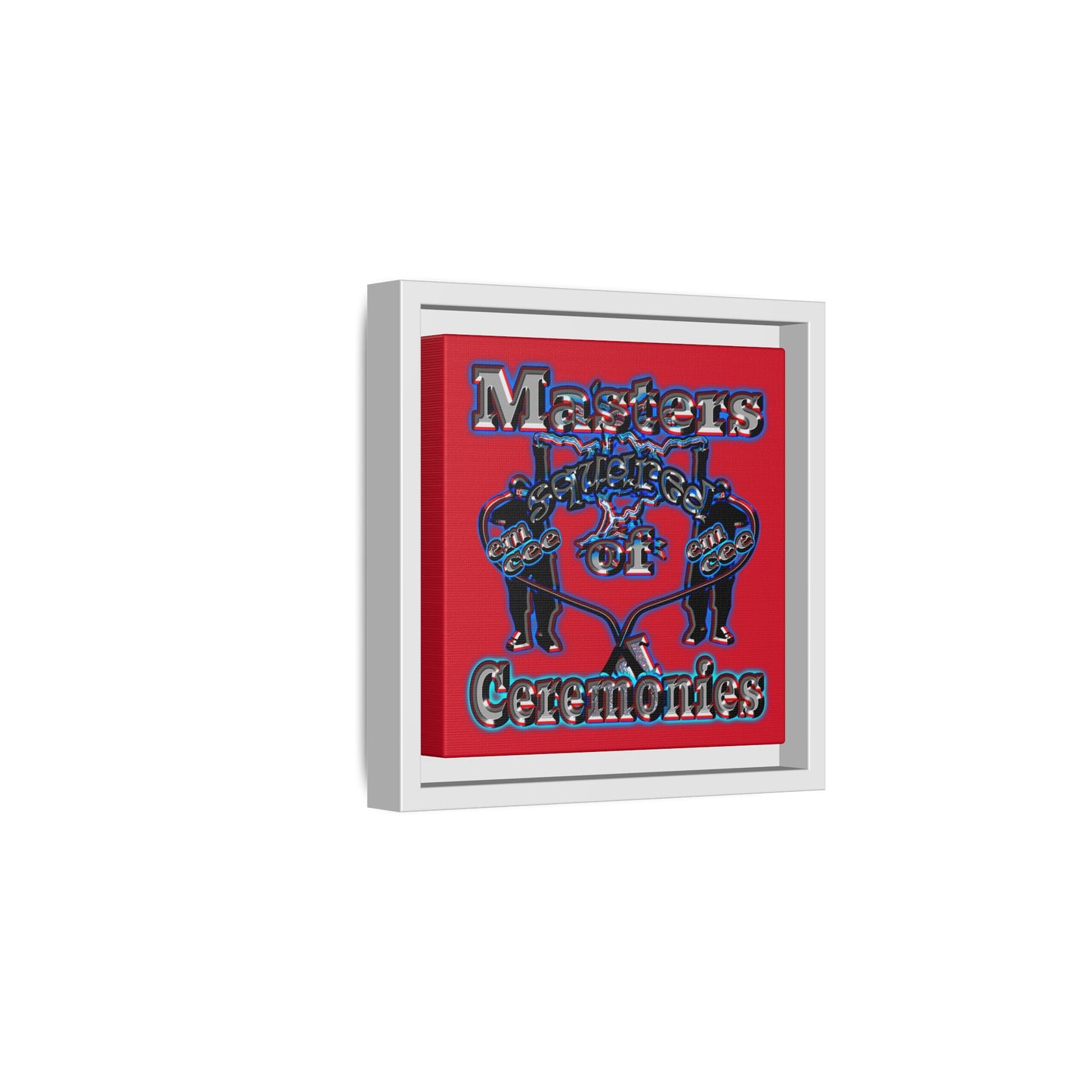 em cee squared - framed canvas art (dark red)
