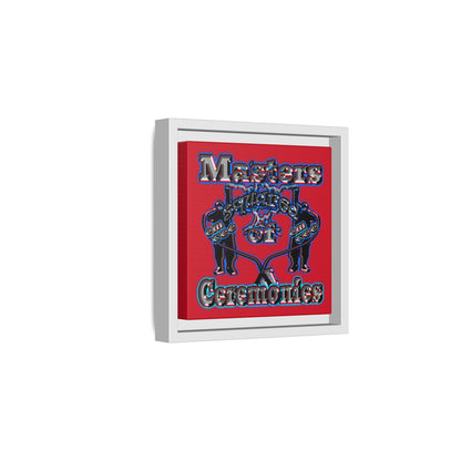 em cee squared - framed canvas art (dark red)