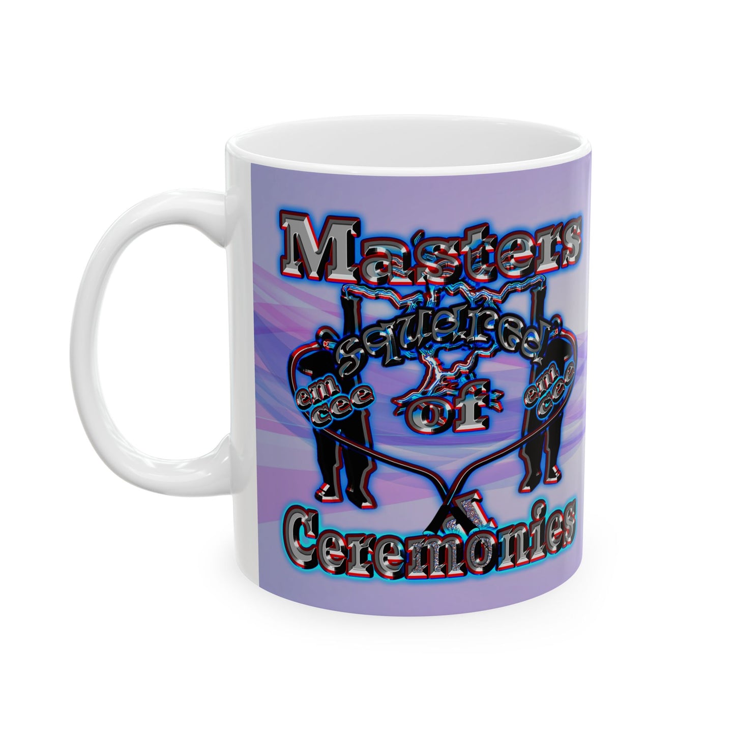 em cee squared - White Mug (light blue-pink wave)