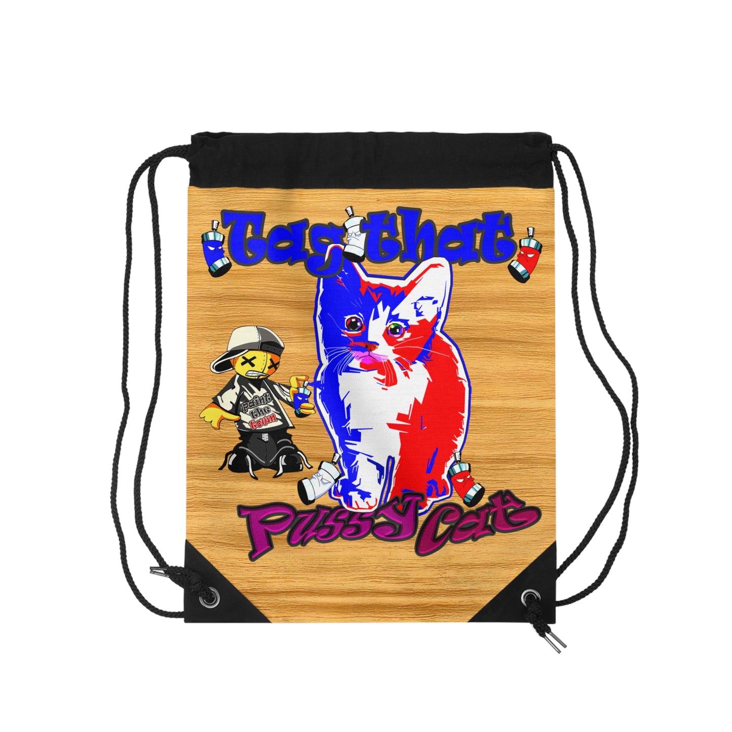 tag that - Drawstring Bag (butterscotch wood finish)