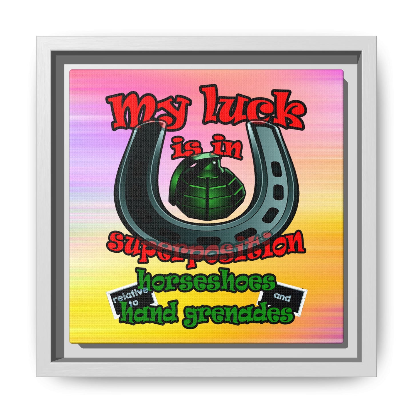 my luck - framed canvas art (color blur)