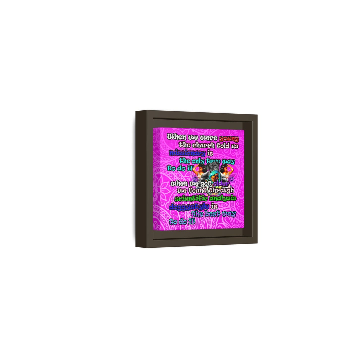 doggystyle - framed canvas art (pink swirl)