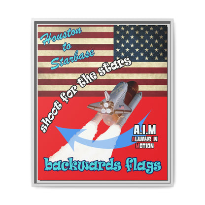 shoot for the stars - framed canvas art (red)