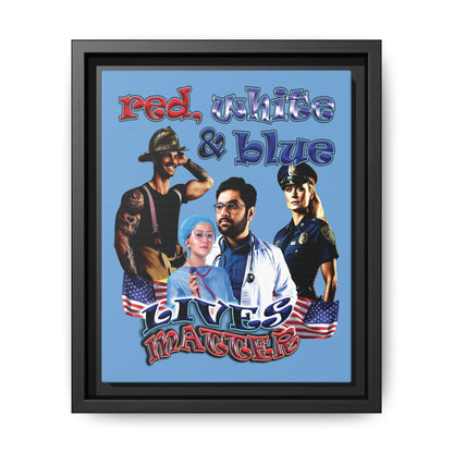 rw&b lives matter - framed canvas art (light blue)