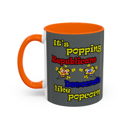 popping like popcorn - Accent Mug (dark grey)