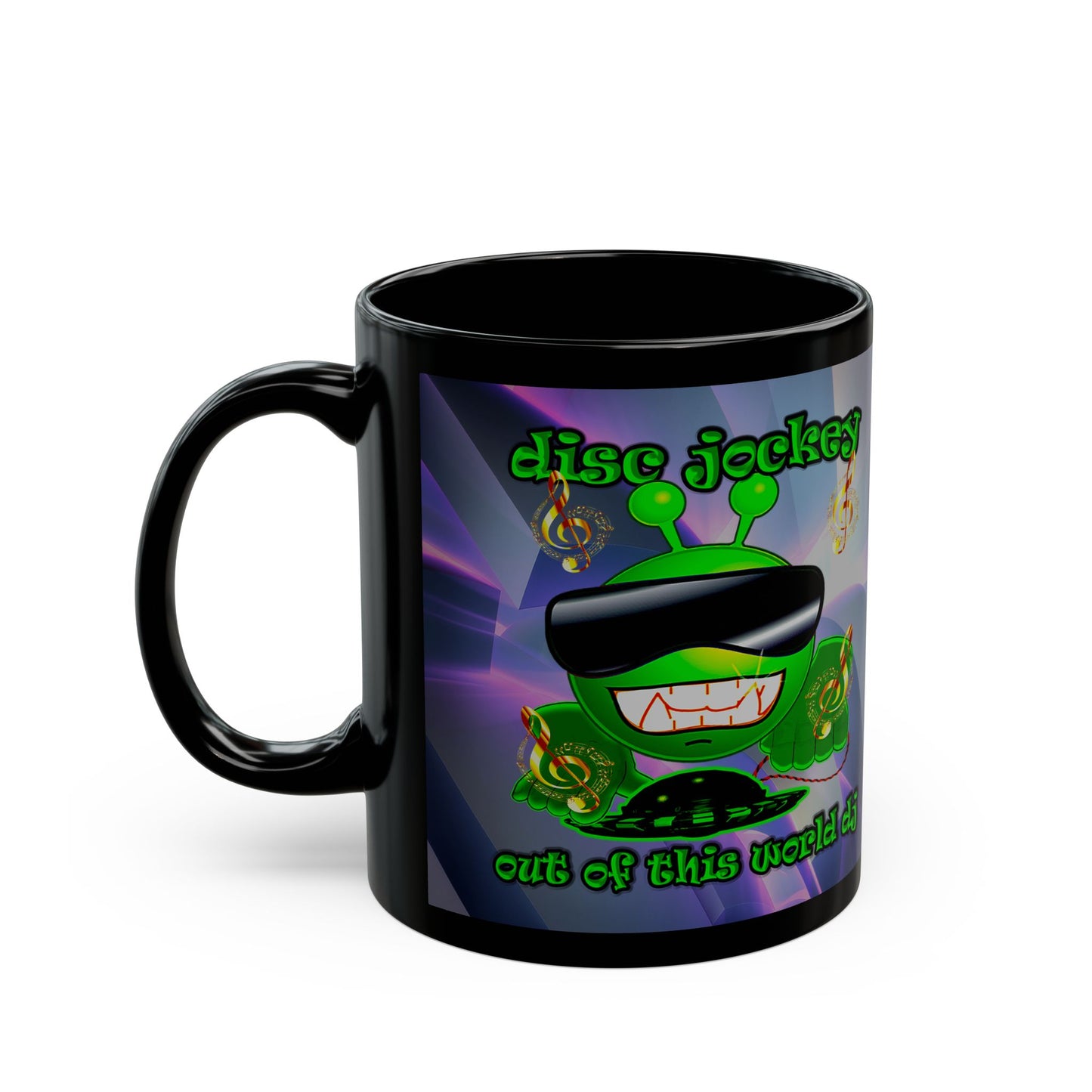 disc jockey - Black Mug (grey-pink wave)