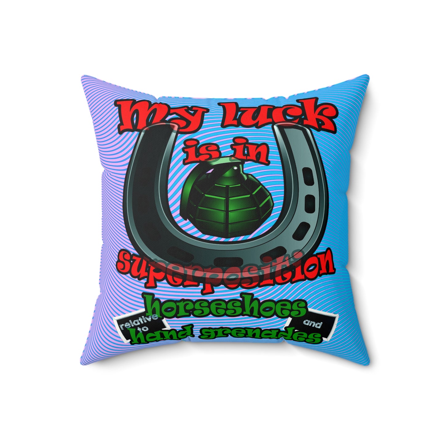 my luck - Faux Suede Square Pillow - (light blue-purple wave)