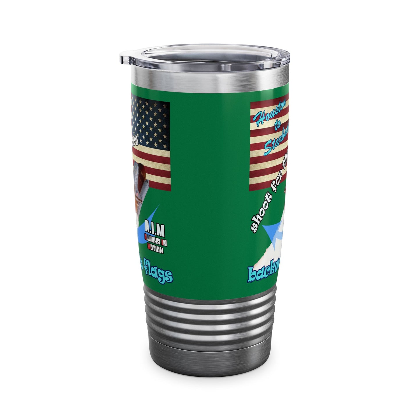 shoot for the stars - Ringneck Tumbler, 20oz (dark green)