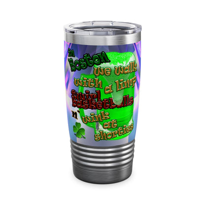 celtics logo - Ringneck Tumbler, 20oz (grey-pink wave)
