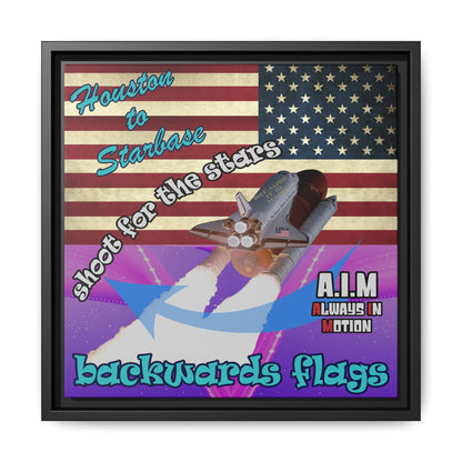 shoot for the stars - framed canvas art (purple-pink wave)