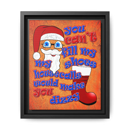 santa's shoes - framed canvas art (burnt orange)