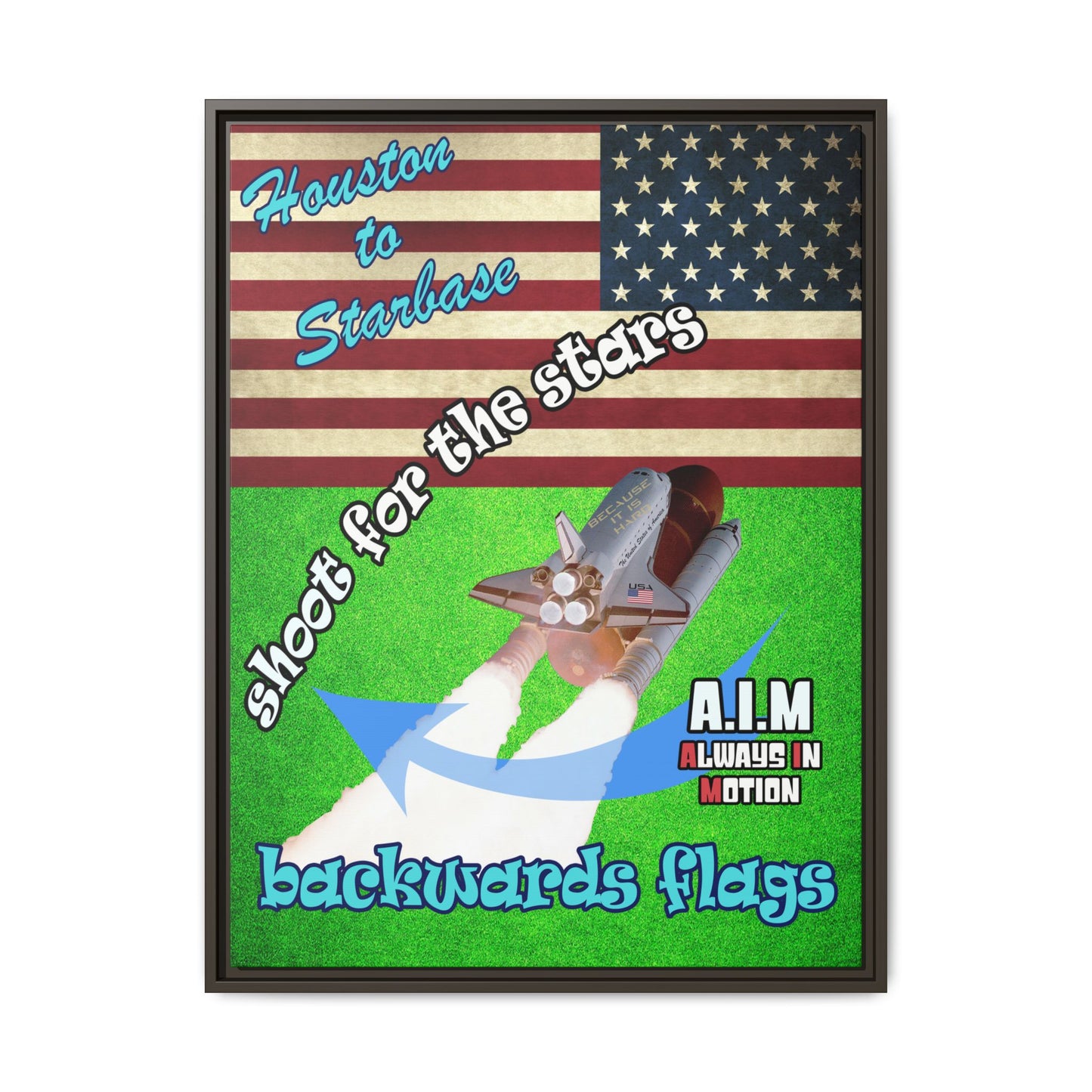 shoot for the stars - framed canvas art (green turf)