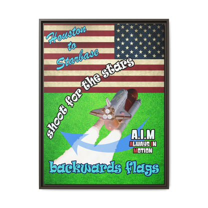 shoot for the stars - framed canvas art (green turf)