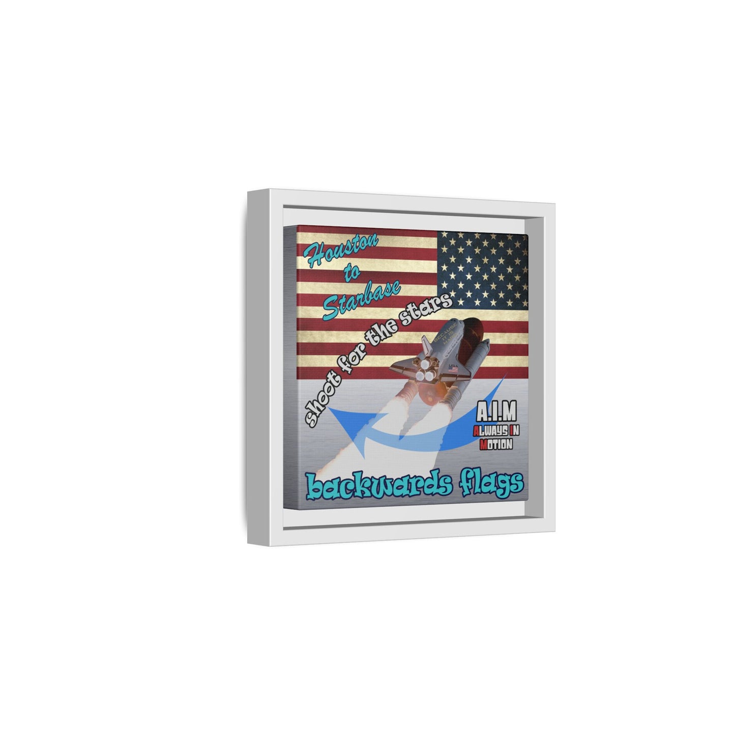 shoot for the stars - framed canvas art (brushed nickel)