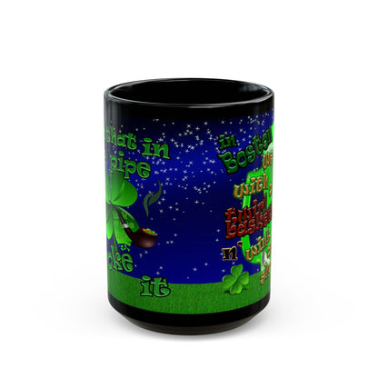 celtics logo - Black Mug ('snoops' background)