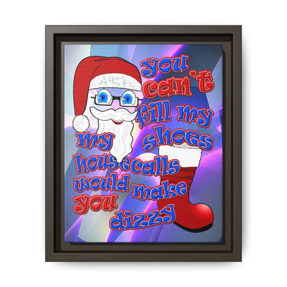 santa's shoes - framed canvas art (grey-pink wave)