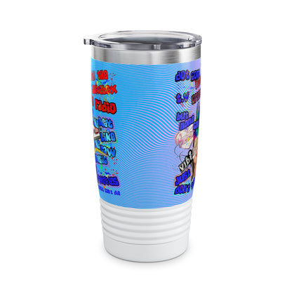 drop the beat - Ringneck Tumbler, 20oz  (light blue-purple wave)