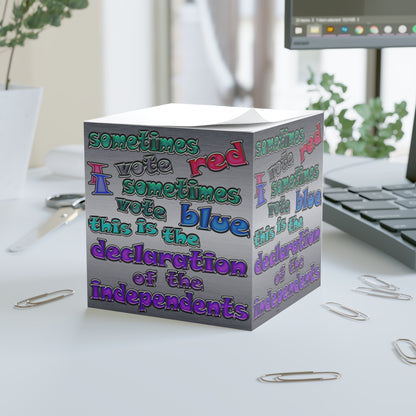declaration of the independents - note cube (brushed nickel)