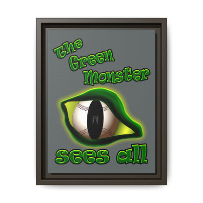 green monster - framed canvas art (dark grey)